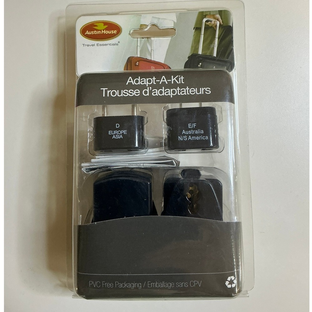 Austin House Travel Essentials Adapt A Kit 4 Piece Universal‎ Plug Adapter Set